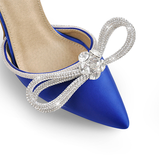 2022 hot sale crystal Bow Pointed Toe High Heel Sandals (1)